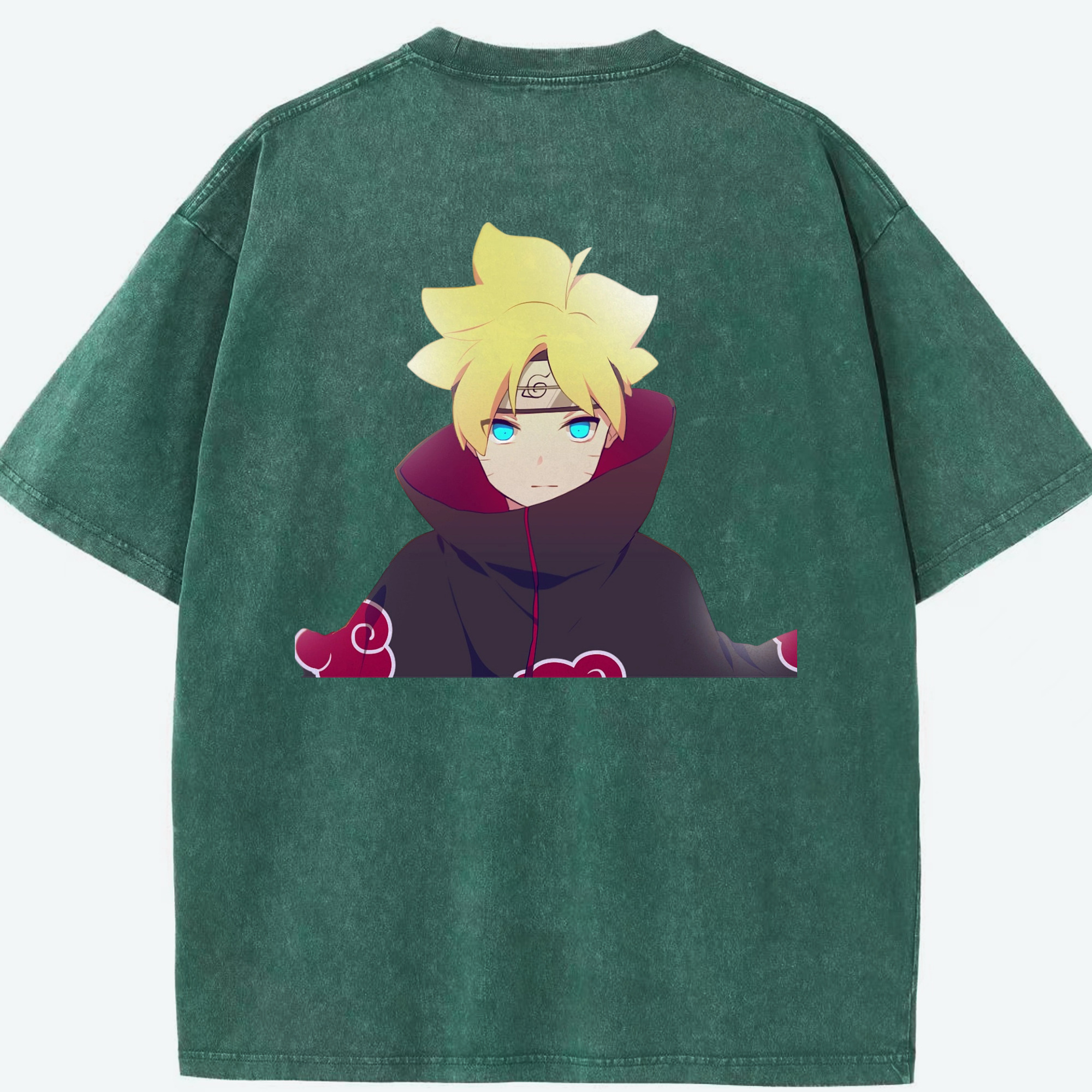 （画像用） NARUTO -ナルト- うずまき ボルト Uzumaki Boruto 綿100% ヴィンテージ風 半袖Tシャツ（背面プリント）